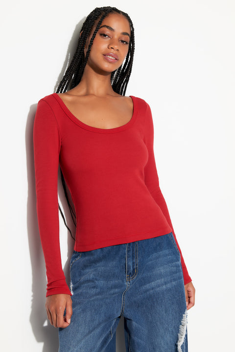 Chrissie Rib L/S Top