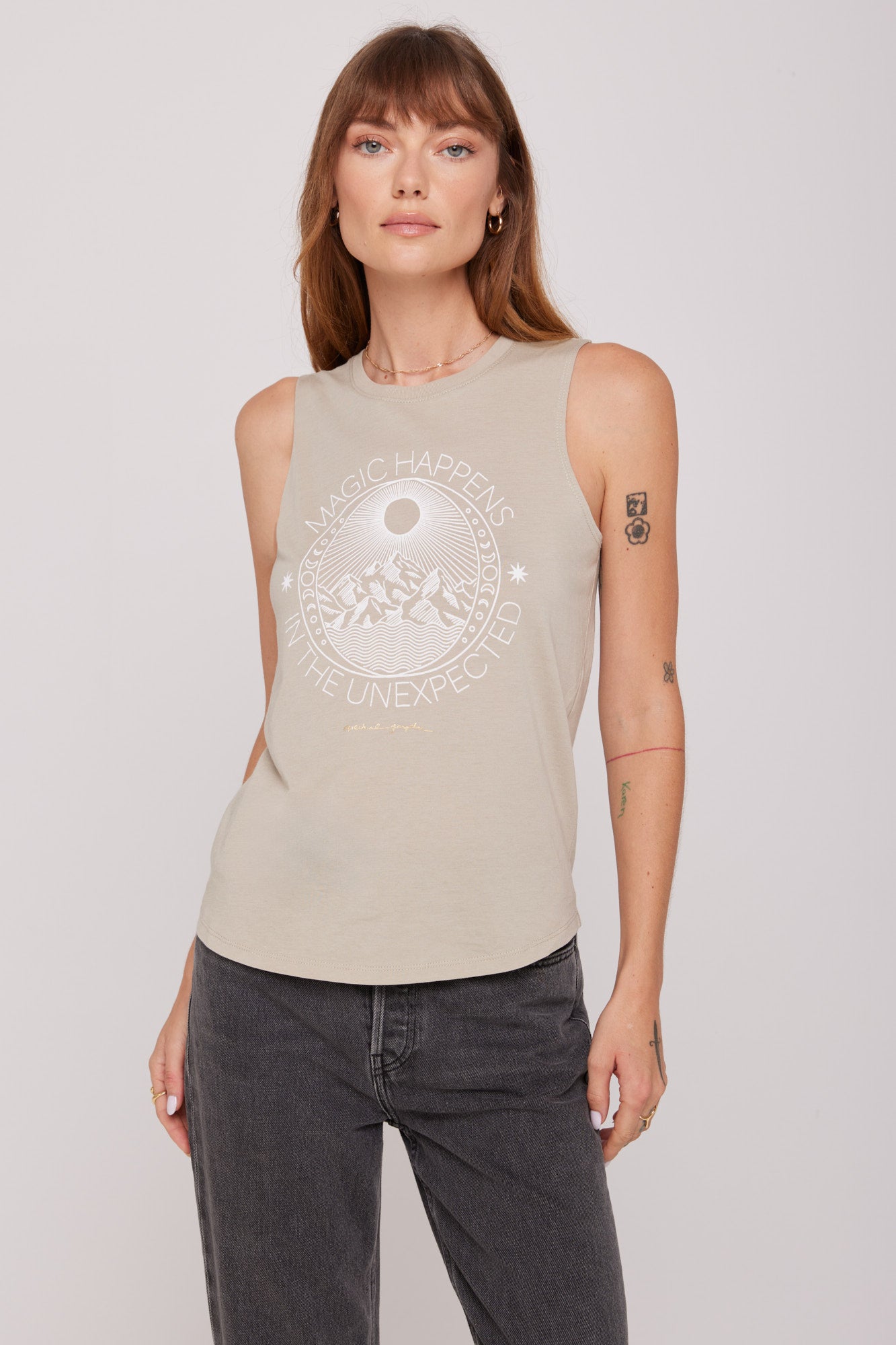 Magic Happens Muscle Tank-Soft Mtcha | Spiritual Gangster