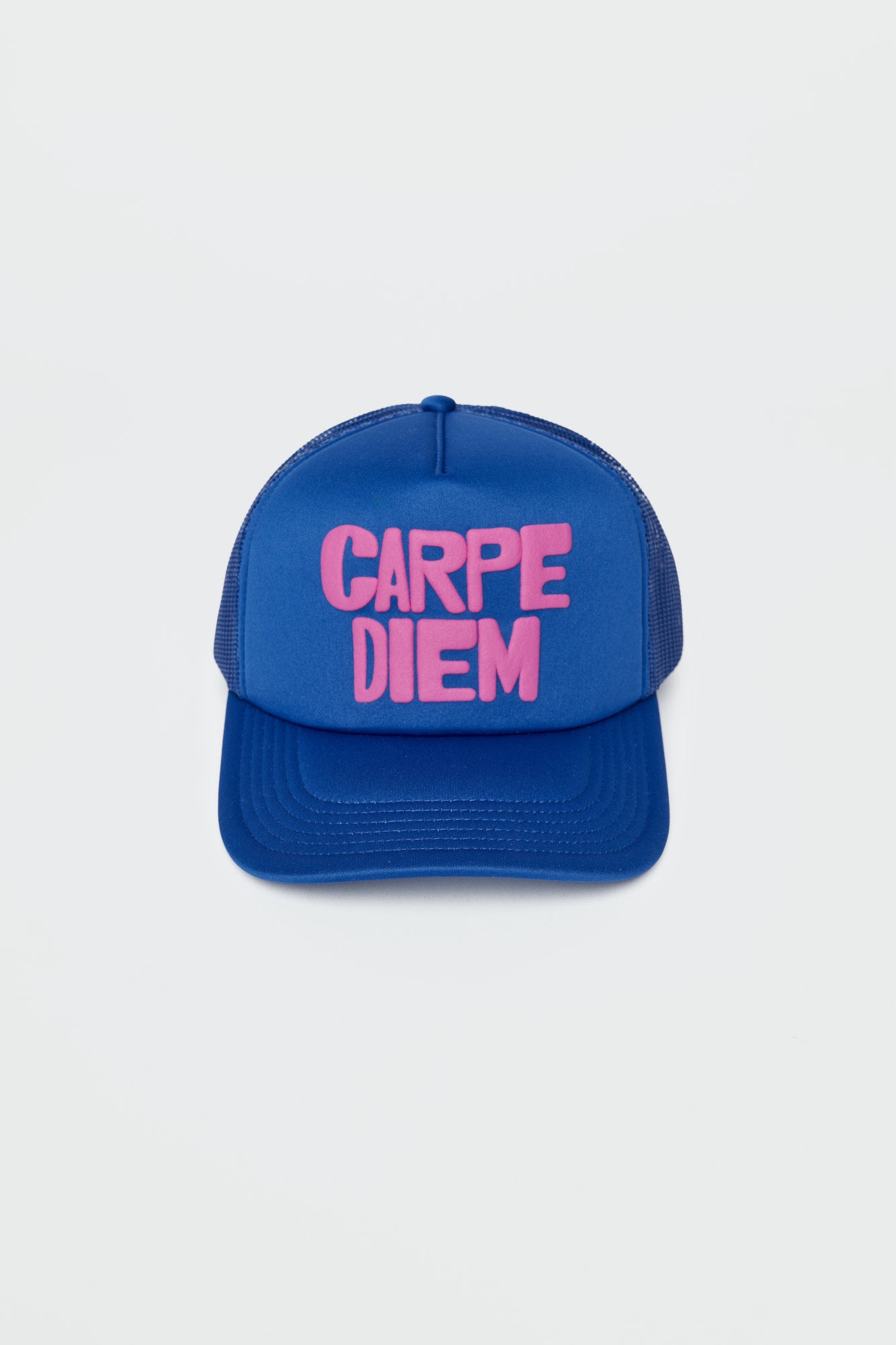 Carpe Diem Trucker Hat Royal Blue
