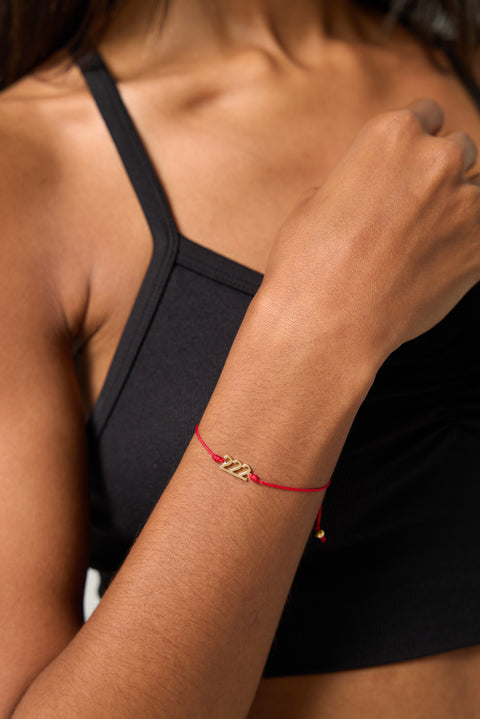 222 Red String Bolo Bracelet