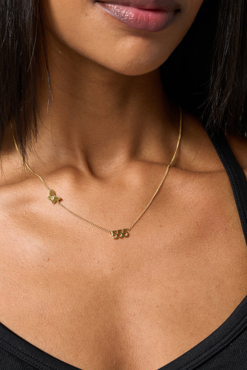 555 Butterfly Necklace