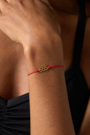 555 Red String Bolo Bracelet