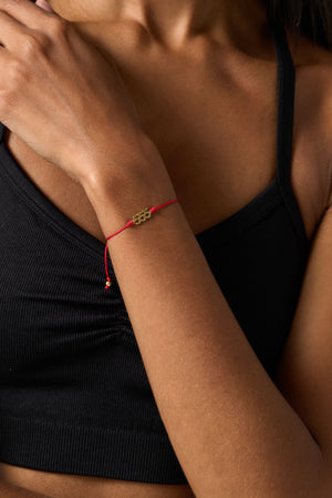 555 Red String Bolo Bracelet