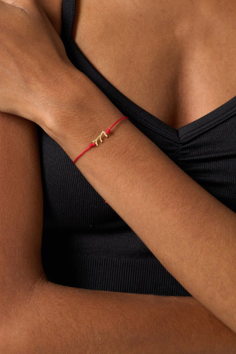 777 Red String Bolo Bracelet