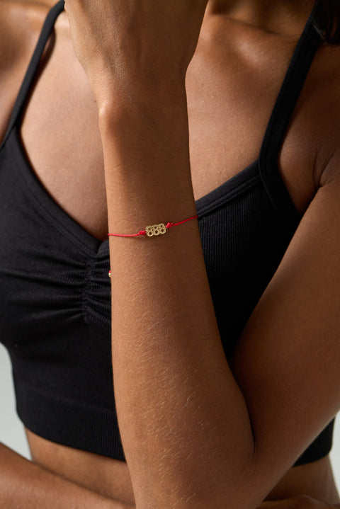 888 Red String Bolo Bracelet