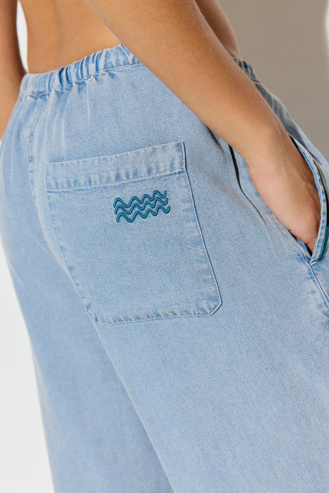 Toluca Chambray Wide Leg Pant