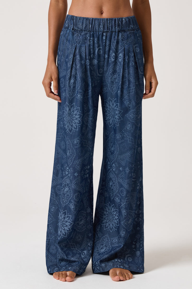 Rumi Chambray Wide Leg Pant
