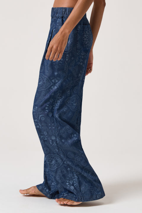 Rumi Chambray Wide Leg Pant
