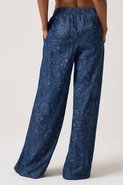 Rumi Chambray Wide Leg Pant