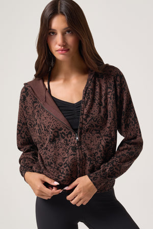 Leopard Knit Shiloh Zip Hoodie