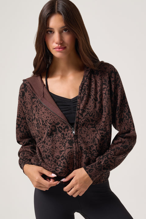 Leopard Knit Shiloh Zip Hoodie