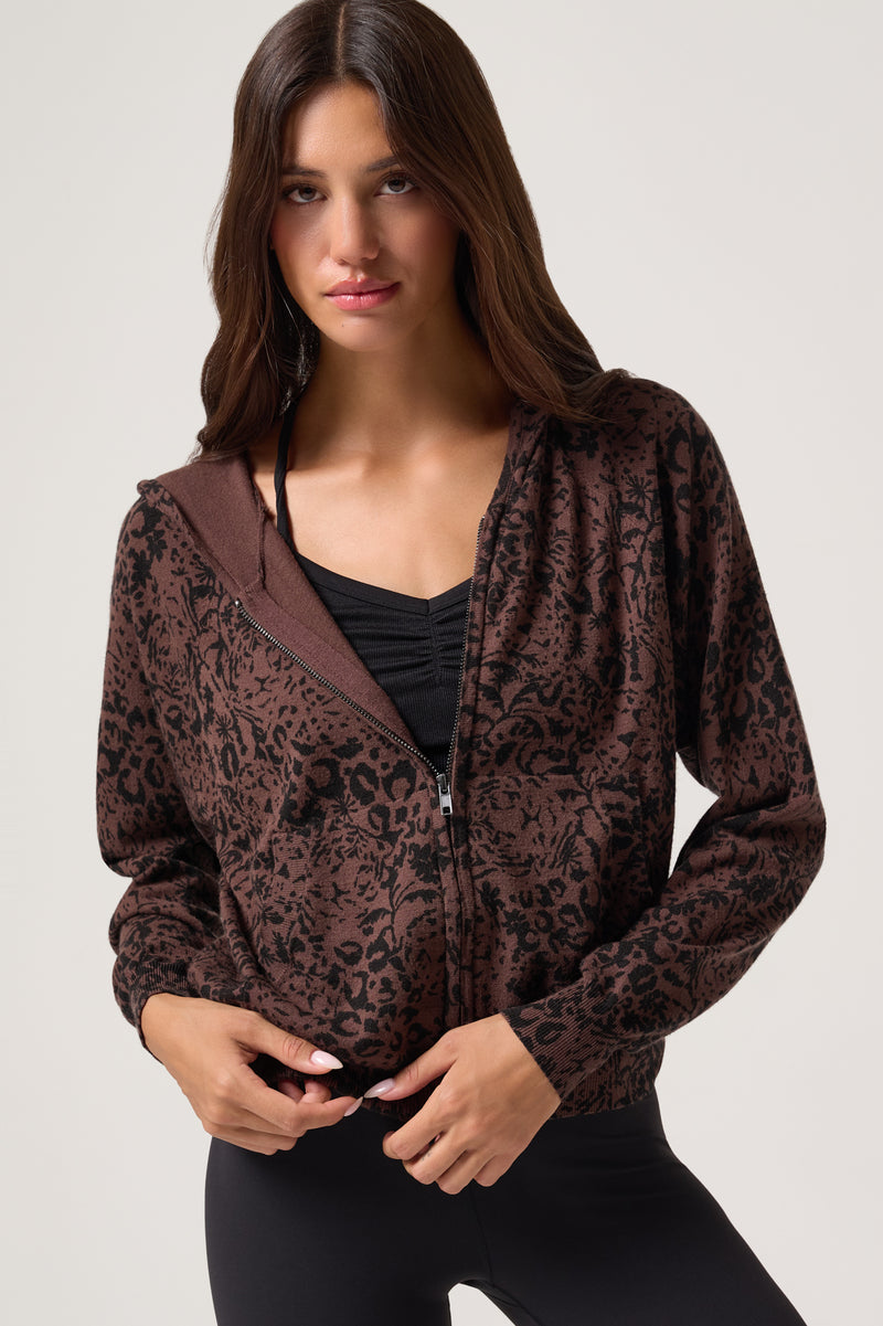 Leopard Knit Shiloh Zip Hoodie