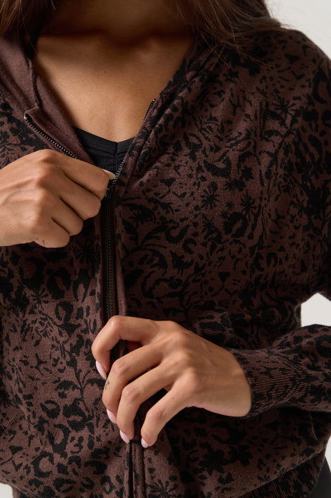 Leopard Knit Shiloh Zip Hoodie