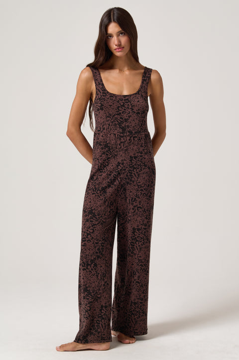 Leopard Boho Knit Jumpsuit