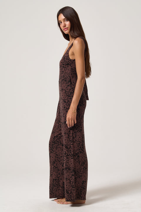 Leopard Boho Knit Jumpsuit