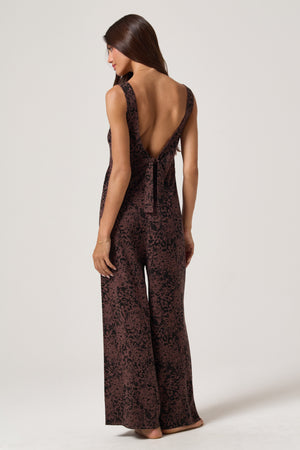 Leopard Boho Knit Jumpsuit