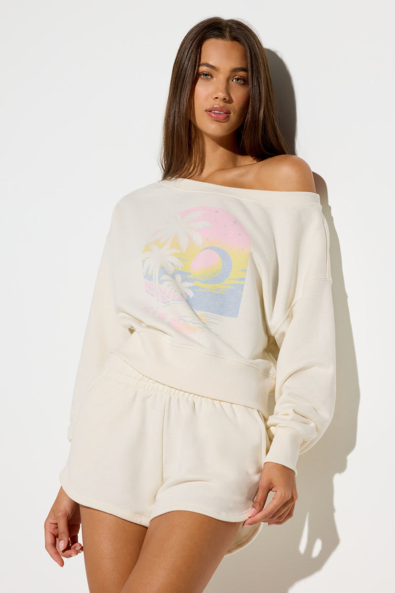 La Vida Off The Shoulder Sweatshirt