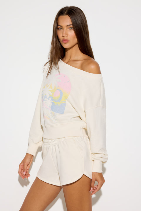 La Vida Off The Shoulder Sweatshirt