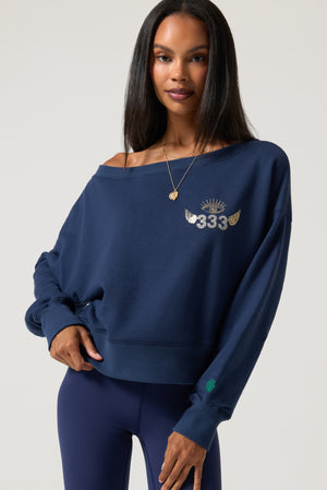333 La Vida Off The Shoulder Sweatshirt