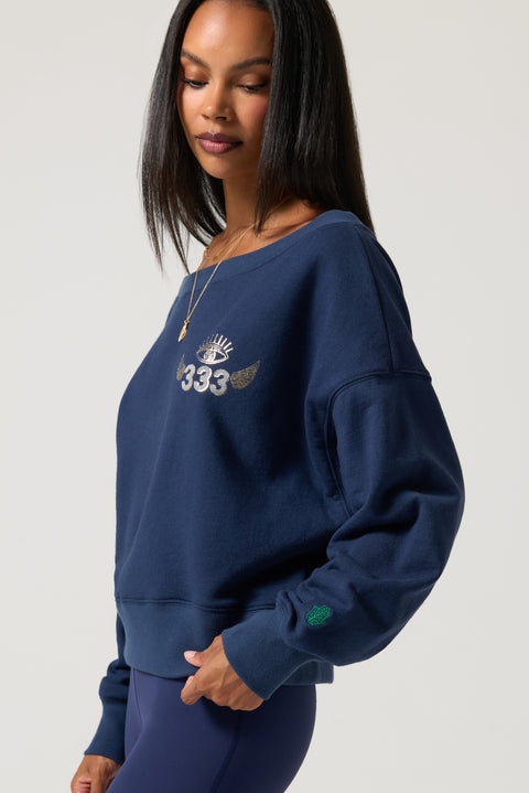 333 La Vida Off The Shoulder Sweatshirt