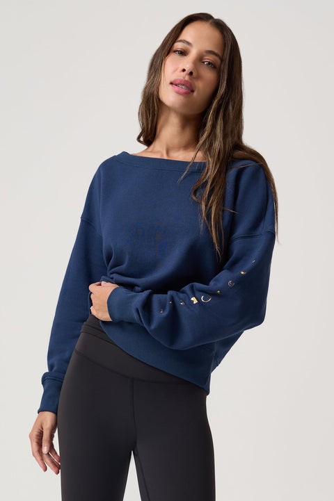 Moon Phases La Vida Off The Shoulder Sweatshirt