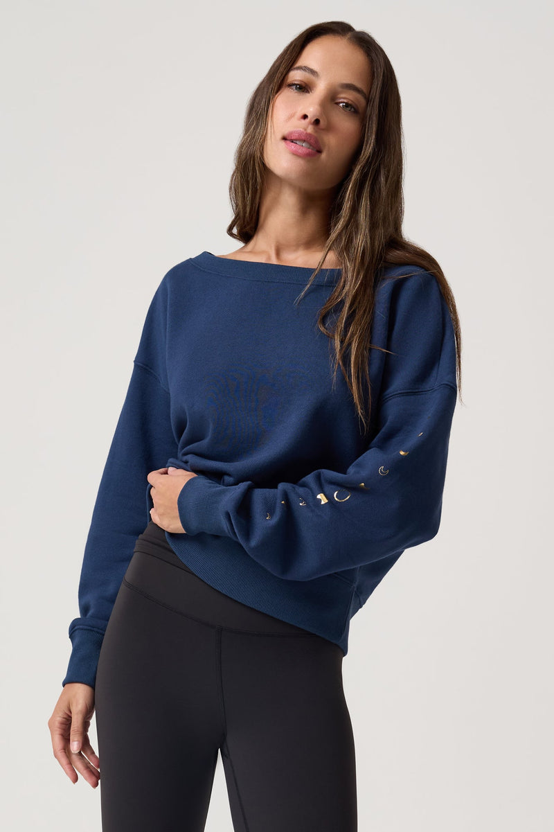 Moon Phases La Vida Off The Shoulder Sweatshirt