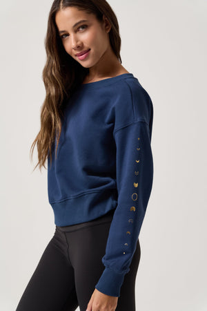 Moon Phases La Vida Off The Shoulder Sweatshirt