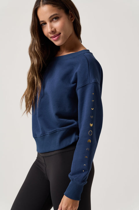 Moon Phases La Vida Off The Shoulder Sweatshirt