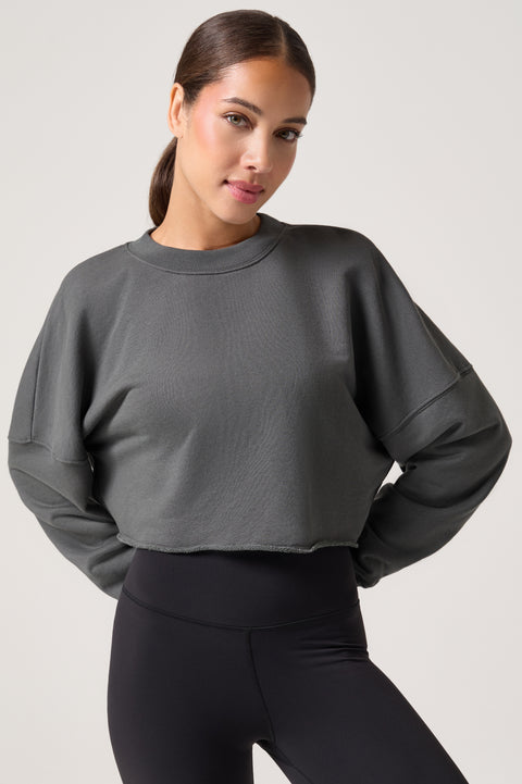 Cosmic Veil Drina Crop Crew Sweatshirt