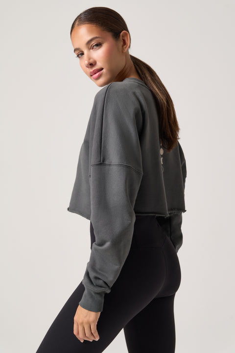 Cosmic Veil Drina Crop Crew Sweatshirt