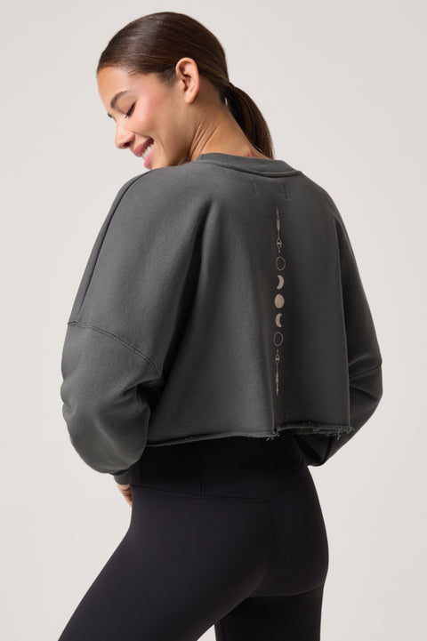 Cosmic Veil Drina Crop Crew Sweatshirt