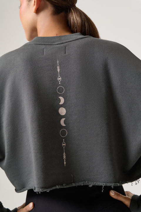 Cosmic Veil Drina Crop Crew Sweatshirt