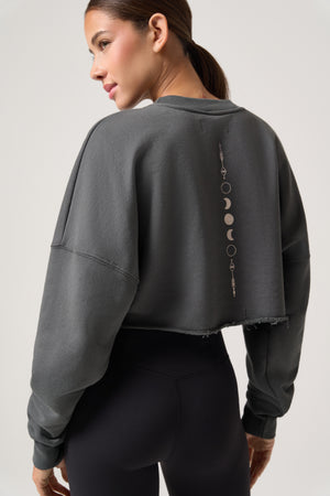 Cosmic Veil Drina Crop Crew Sweatshirt