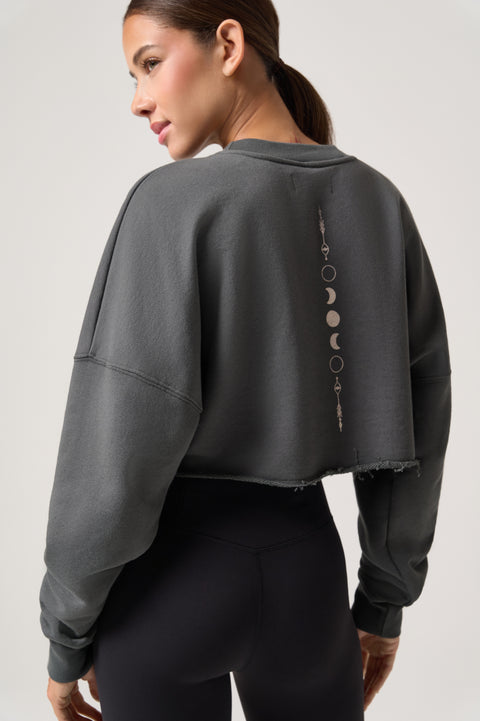 Cosmic Veil Drina Crop Crew Sweatshirt