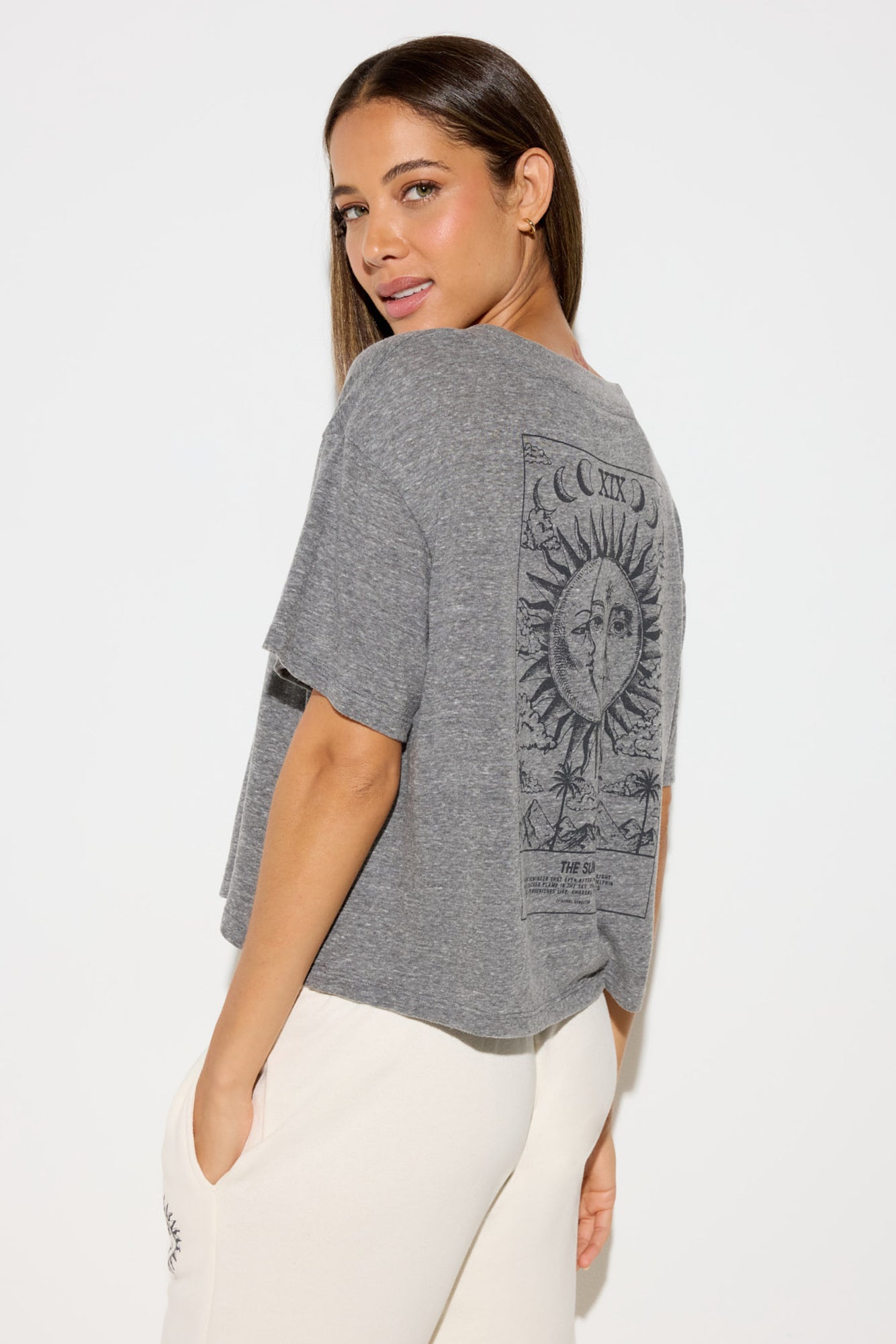 Shop Felize V-Neck Tee in Heather Grey for Women