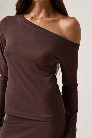 Zen Rib Celine Off The Shoulder Top