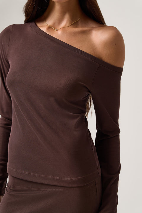 Zen Rib Celine Off The Shoulder Top