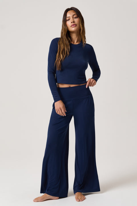 Zen Rib Journey Wide Leg Pocket Pant