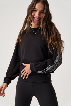 Halo Drift Crop Long Sleeve Tee