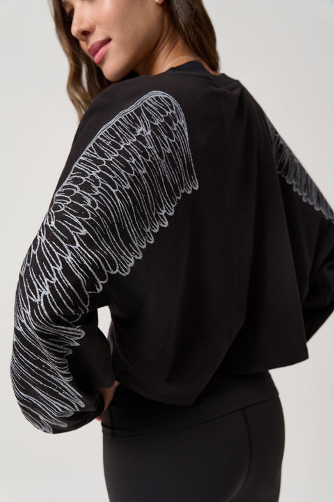 Halo Drift Crop Long Sleeve Tee