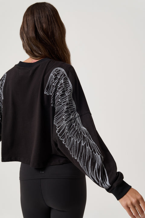 Halo Drift Crop Long Sleeve Tee