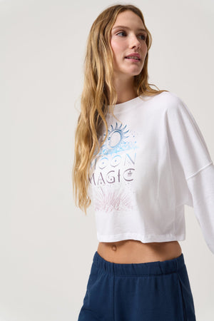 Moon Magic Crop Long Sleeve Tee
