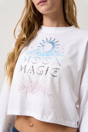Moon Magic Crop Long Sleeve Tee