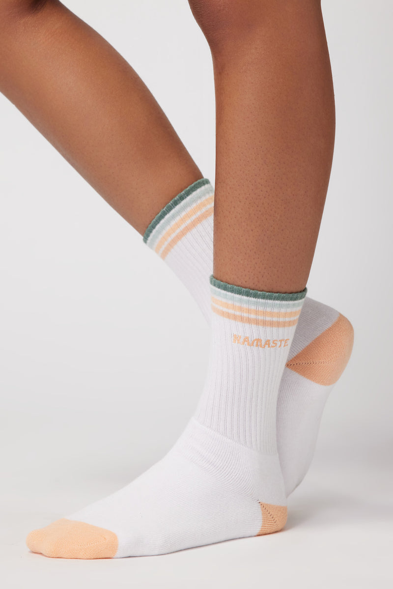 Namaste Stripe Crew Sock