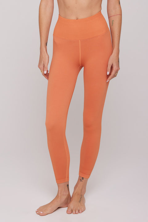 Leggings de Cintura Regular 7/8 Fifty-Fifty - Orange Melange