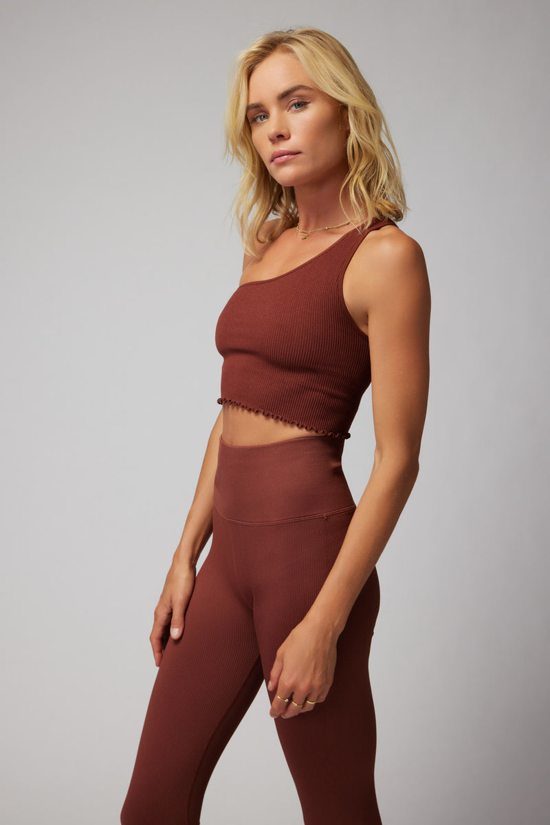 Luna One Shoulder Seamless Crop Tank