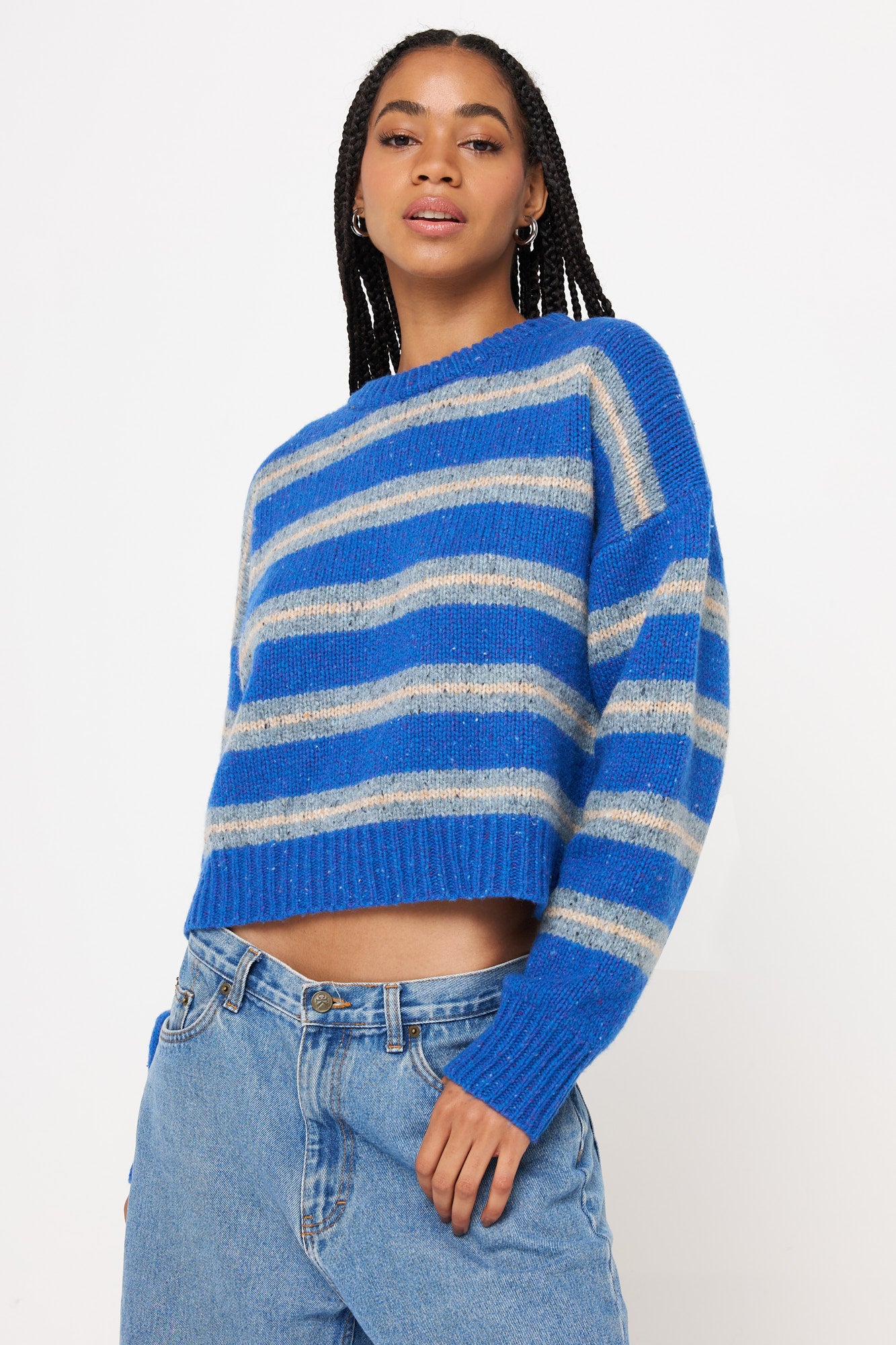 SPIRITUAL GANGSTER Nikki Stripe Crop Sweater outlets