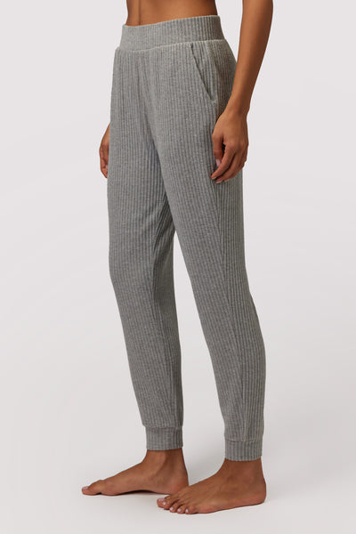 Colette Rib Slim Jogger-Heather Gy | Spiritual Gangster