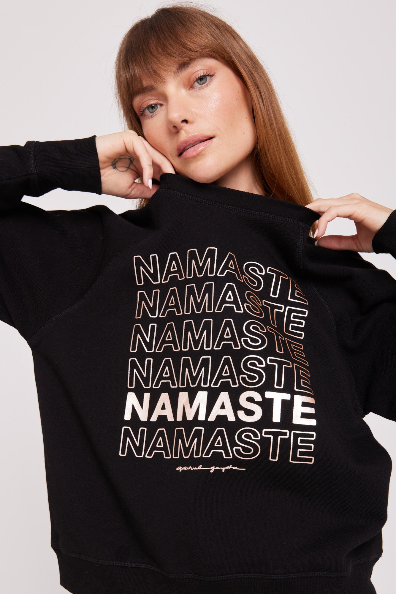 Namaste Bridget Raglan Black Spiritual Gangster