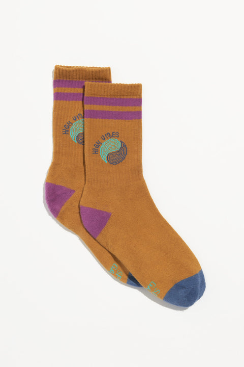 High Vibes Stripe Crew Sock